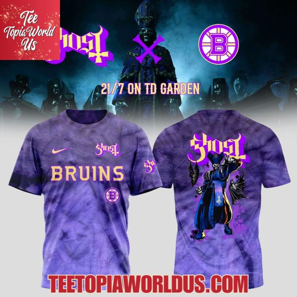 Boston Bruins x Ghost Tour Merch 2025 T-Shirt