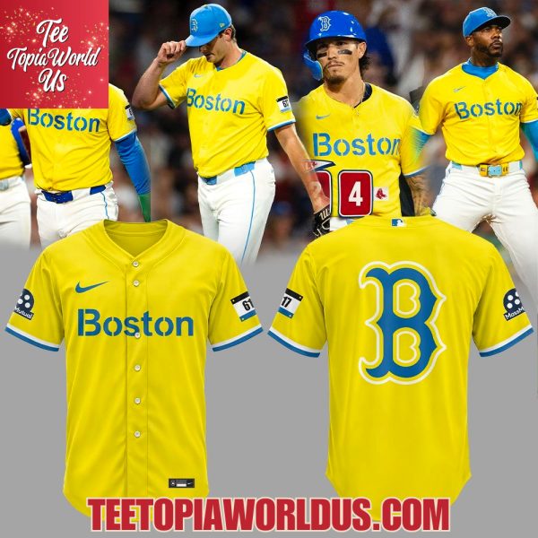 Boston Red Sox Gold/Light Blue City Connect Jersey
