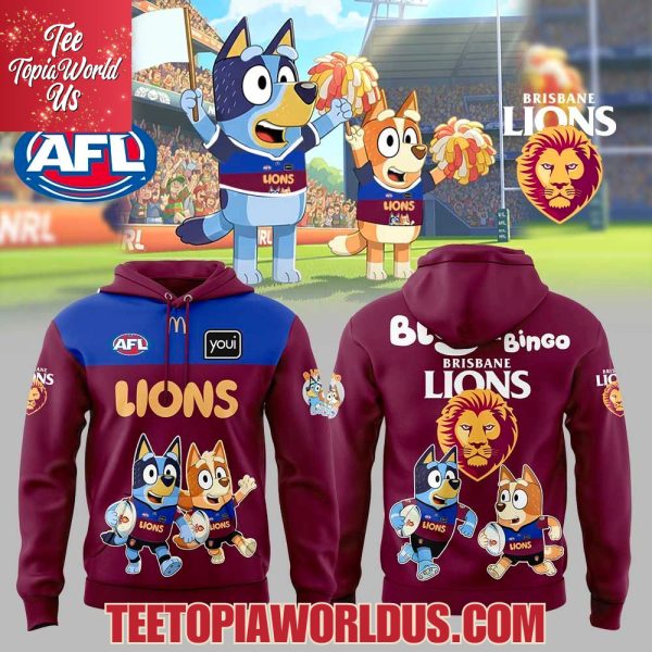 Brisbane Lions Bluey and Bingo Hoodie