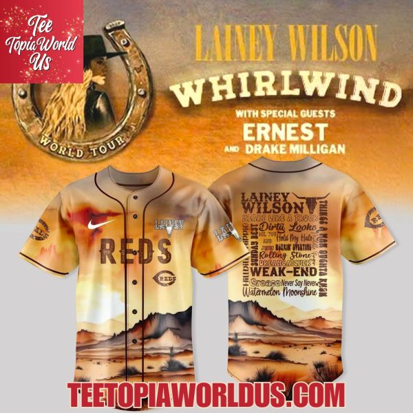 Cincinnati Reds x Lainey Wilson – Whirlwind World Tour 2025 Jersey