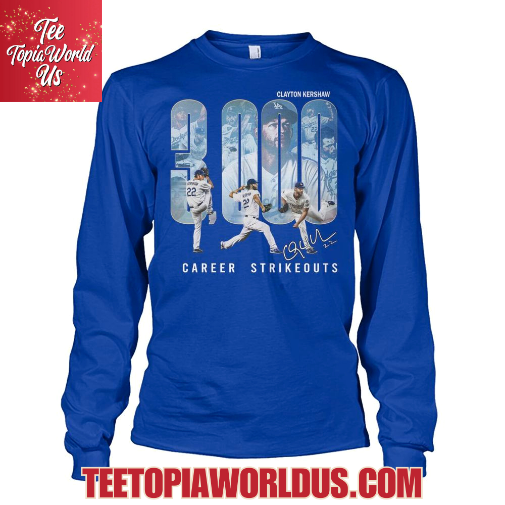 Clayton Kershaw 3000 Career Strikeouts T-Shirt Clayton Kershaw 3000 Career Strikeouts T-Shirt