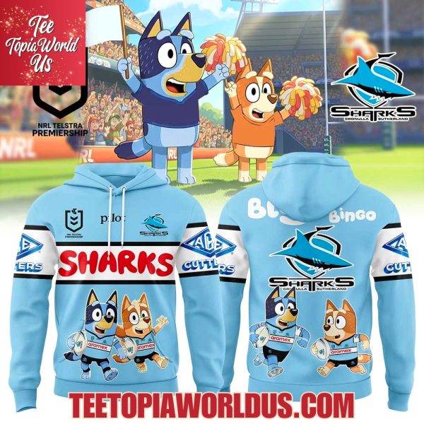 Cronulla Sharks Bluey and Bingo Hoodie