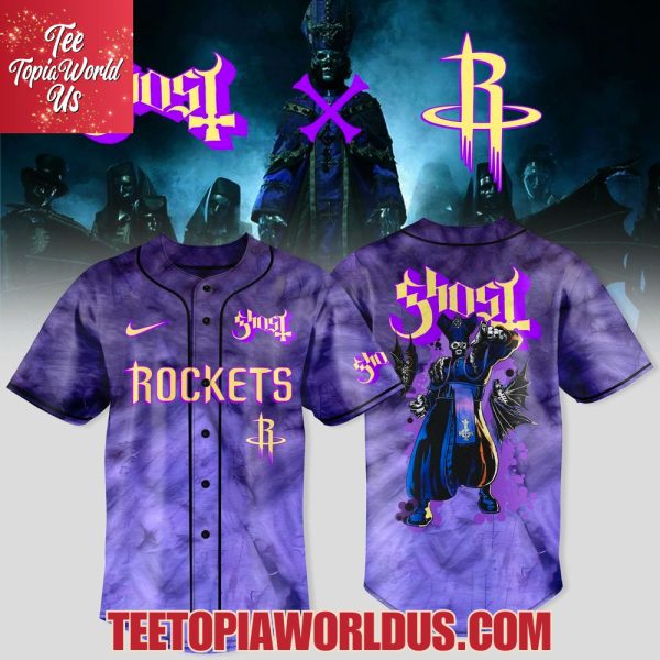 Houston Rockets x Ghost Band World Tour Merch 2025 Baseball Jersey