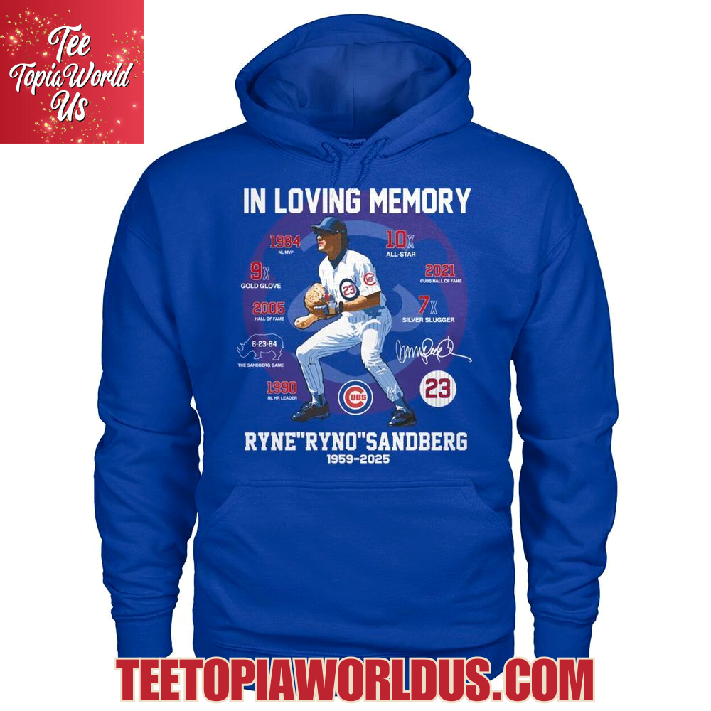 In Loving Memory Ryne Ryno Sandberg 1959-2025 T-Shirt In Loving Memory Ryne Ryno Sandberg 1959-2025 T-Shirt