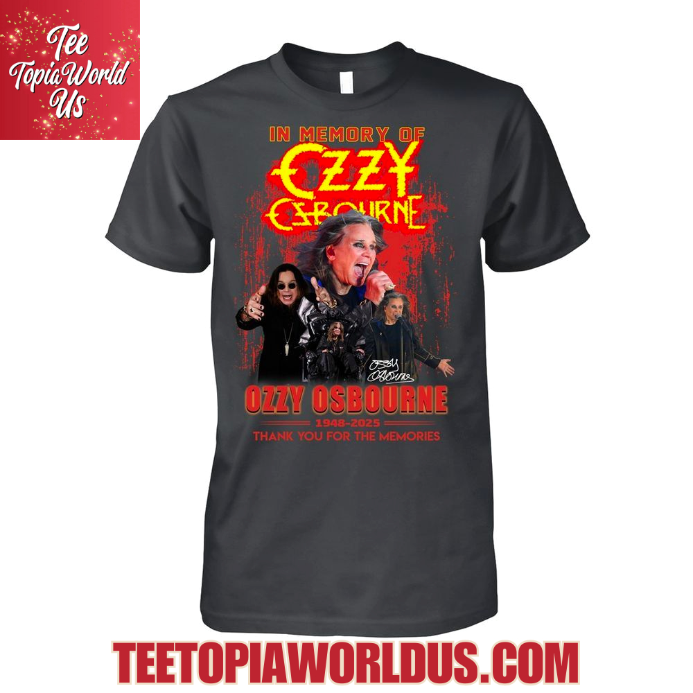 In Memory Of Ozzy Osbourne 1948-2025 Thank You For The Memories T-Shirt In Memory Of Ozzy Osbourne 1948-2025 Thank You For The Memories T-Shirt