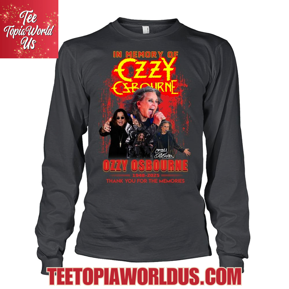In Memory Of Ozzy Osbourne 1948-2025 Thank You For The Memories T-Shirt In Memory Of Ozzy Osbourne 1948-2025 Thank You For The Memories T-Shirt