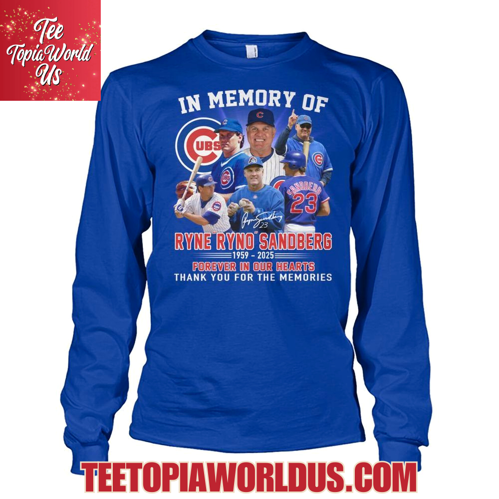 In Memory Of Ryne Ryno Sandberg 1959-2025 Thank You For The Memories T-Shirt In Memory Of Ryne Ryno Sandberg 1959-2025 Thank You For The Memories T-Shirt