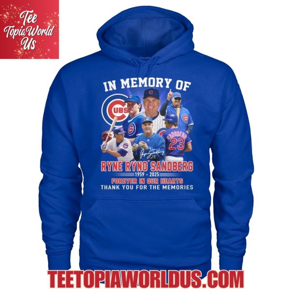 In Memory Of Ryne Ryno Sandberg 1959-2025 Thank You For The Memories T-Shirt