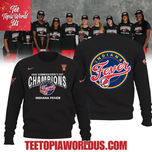 Indiana Fever 2025 WNBA Commissioner’s Cup Champions Black Hoodie