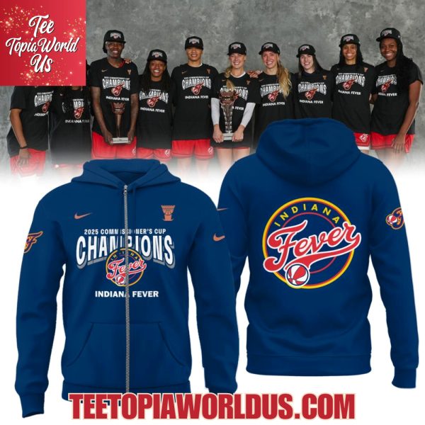 Indiana Fever 2025 WNBA Commissioner’s Cup Champions Blue Hoodie