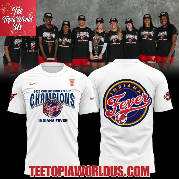 Indiana Fever 2025 WNBA Commissioner’s Cup Champions White Hoodie