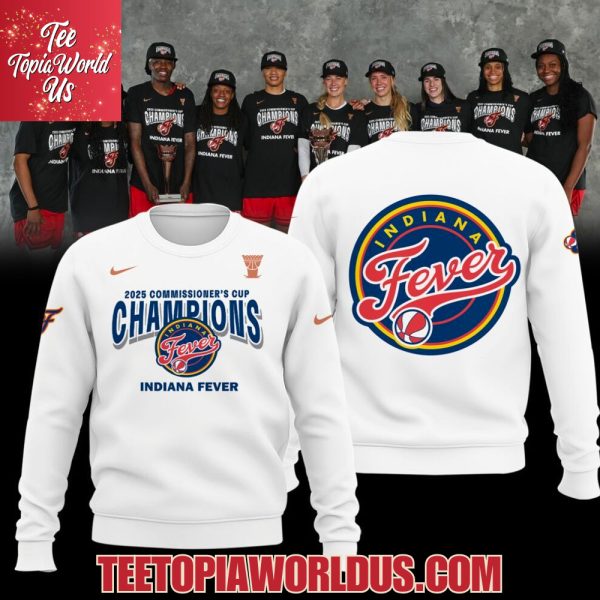 Indiana Fever 2025 WNBA Commissioner’s Cup Champions White Hoodie