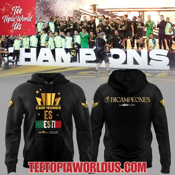 Mexico Campeones ES Nuestro 2025 Black Hoodie