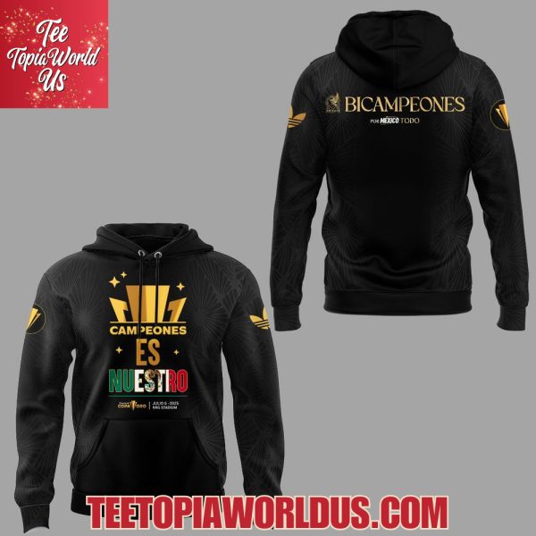 Mexico Campeones ES Nuestro 2025 Black Hoodie