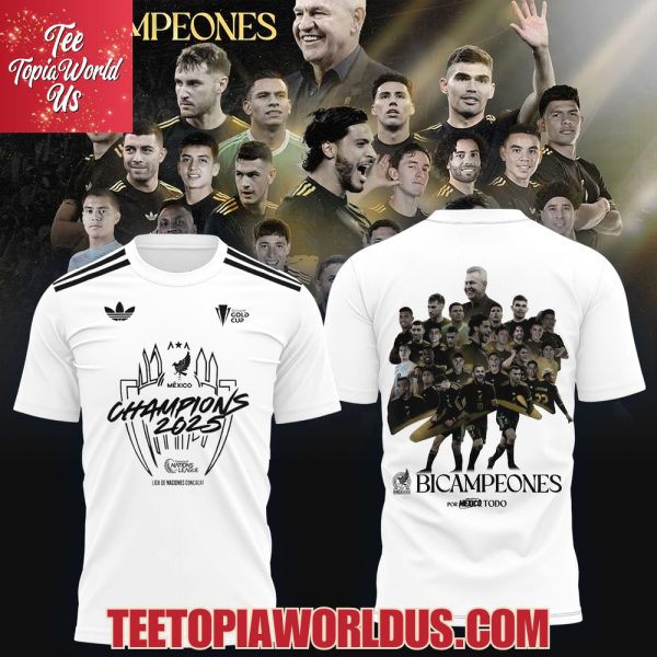 Mexico Concacaf Gold Cup Champions 2025 White T-Shirt, Hoodie