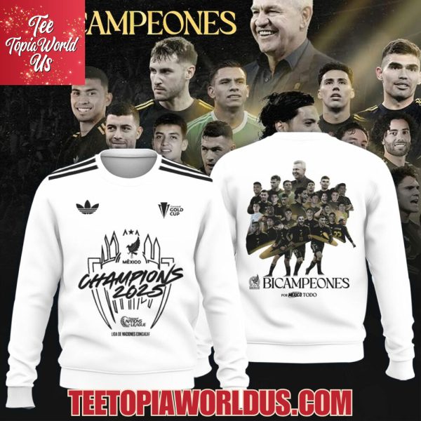 Mexico Concacaf Gold Cup Champions 2025 White T-Shirt, Hoodie