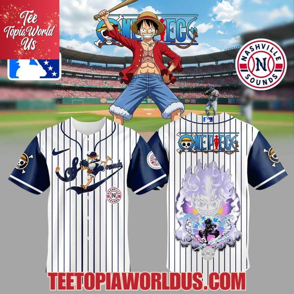 Nashville Sounds One Piece Straw Hat Luffy Gear 5 Jersey
