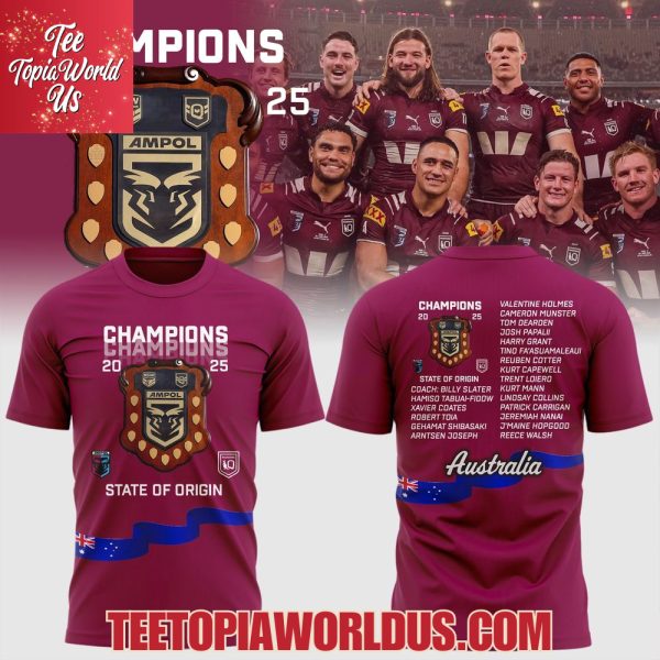 Queensland Maroons State Of Origin Champions 2025 Hoodie