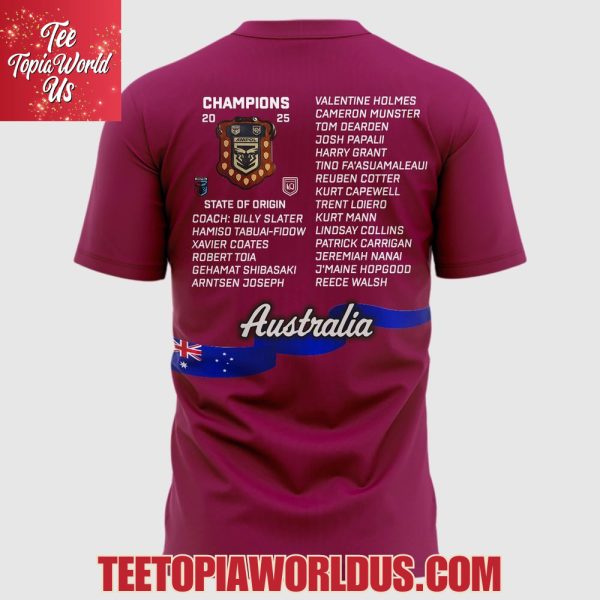 Queensland Maroons State Of Origin Champions 2025 Hoodie