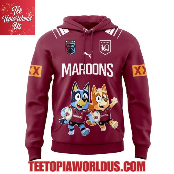 Queensland Maroons x Bluey and Bingo Hoodie