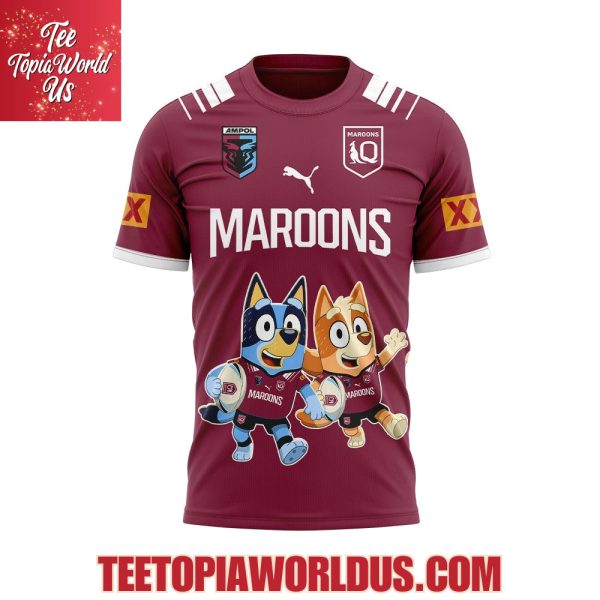 Queensland Maroons x Bluey and Bingo Hoodie