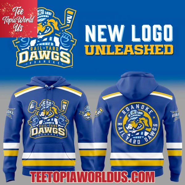 Roanoke Rail Yard Dawgs New Logo Unleashed Blue Hoodie