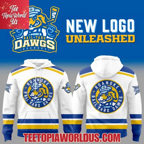 Roanoke Rail Yard Dawgs New Logo Unleashed White Hoodie