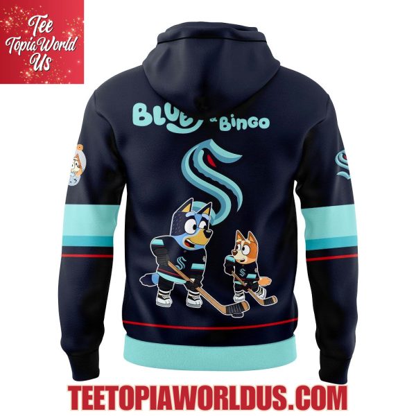 Seattle Kraken Bluey and Bingo Hoodie