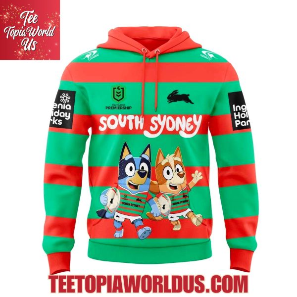 South Sydney Rabbitohs x Bluey and Bingo Hoodie