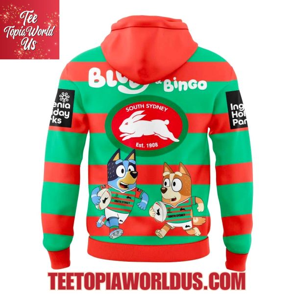 South Sydney Rabbitohs x Bluey and Bingo Hoodie
