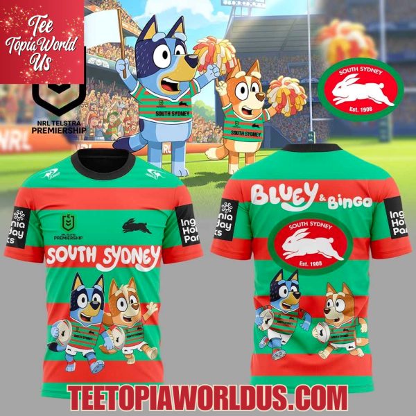 South Sydney Rabbitohs x Bluey and Bingo Hoodie