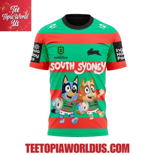South Sydney Rabbitohs x Bluey and Bingo Hoodie