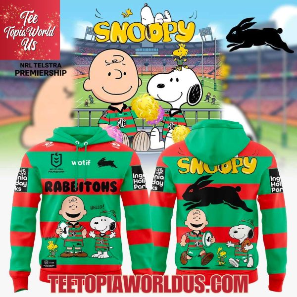 South Sydney Rabbitohs x Snoopy and Peanuts Hoodie
