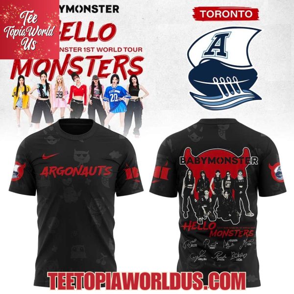 Toronto Argonauts Baby Monster 1Sst World Tour 2025 Signature Black T-Shirt, Hoodie