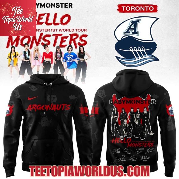 Toronto Argonauts Baby Monster 1Sst World Tour 2025 Signature Black T-Shirt, Hoodie