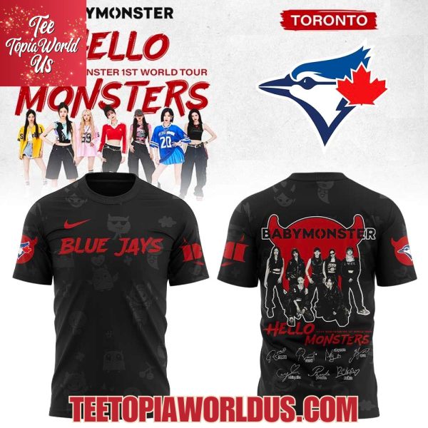 Toronto Blue Jays Baby Monster 1Sst World Tour 2025 Signature Black T-Shirt, Hoodie