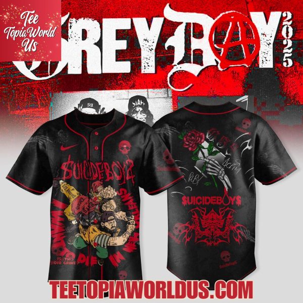 $UICIDEBOY$ Grey Day Tour Merch 2025 Baseball Jersey