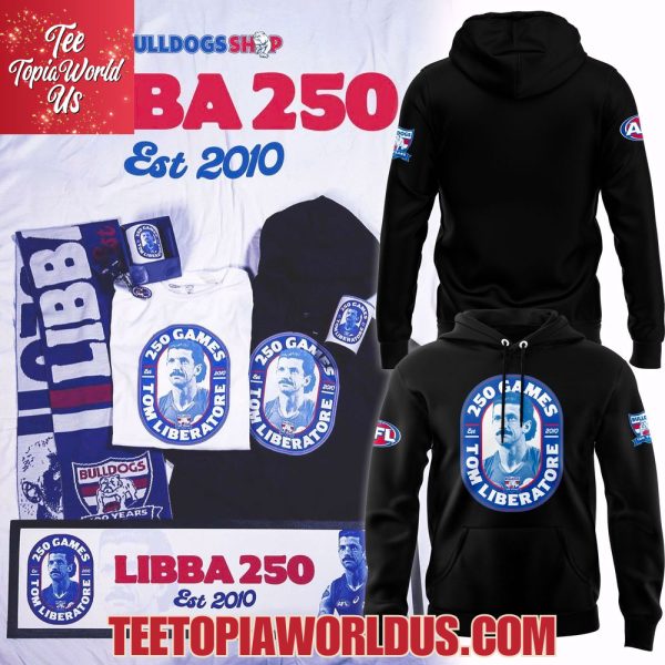 Western Bulldogs 250 Games Tom Liberatore Black Hoodie