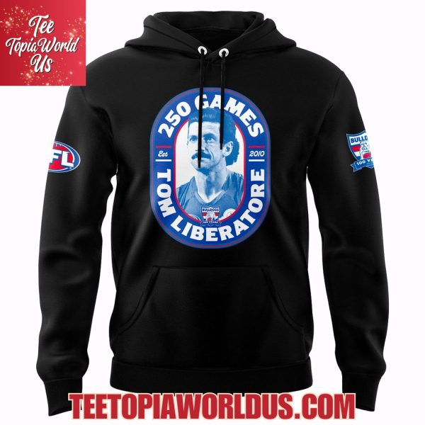 Western Bulldogs 250 Games Tom Liberatore Black Hoodie