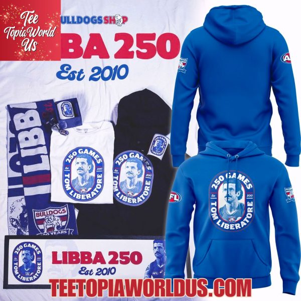Western Bulldogs 250 Games Tom Liberatore Blue Hoodie