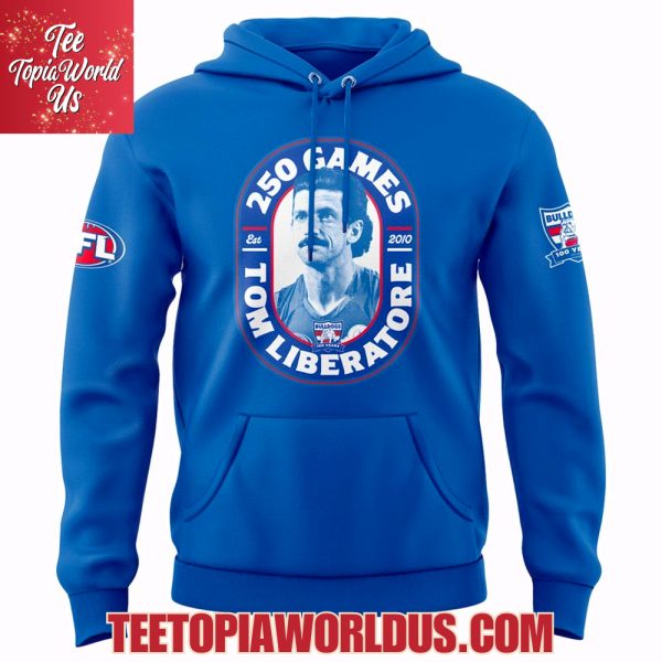 Western Bulldogs 250 Games Tom Liberatore Blue Hoodie