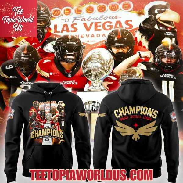 2025 IFL National Champions Champions Vegas Knight Hawks T-Shirt, Hoodie – Black