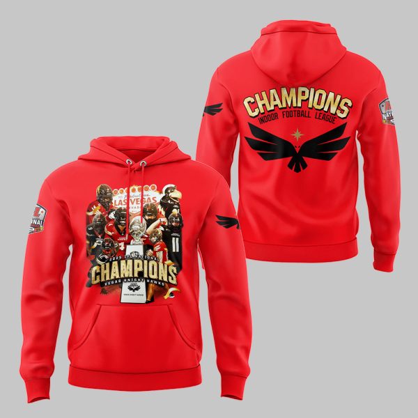 2025 IFL National Champions Champions Vegas Knight Hawks T-Shirt, Hoodie – Red