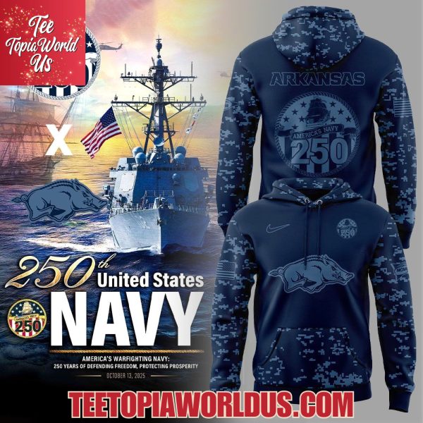 Arkansas Razorback Navy 250th Celebration Hoodie