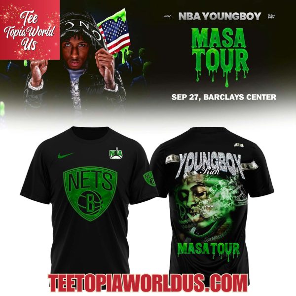 Brooklyn Nets x NBA Young Boy: MASA Tour Merch T-Shirt