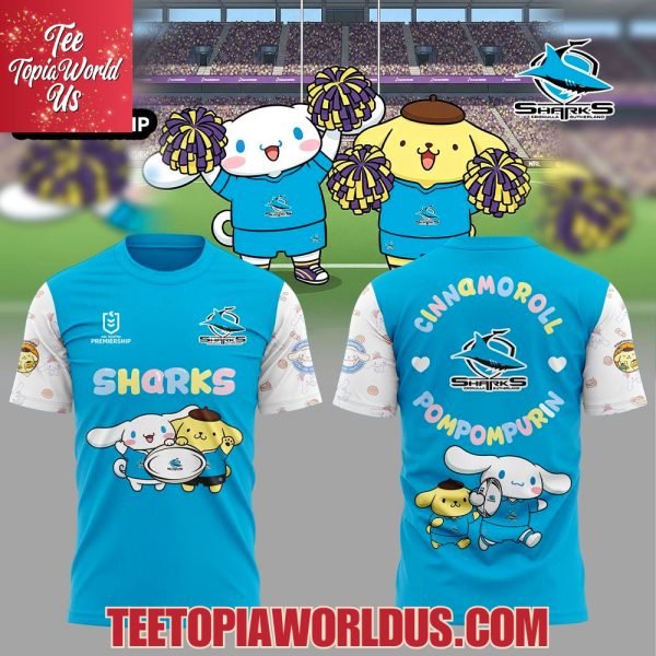 Cronulla Sharks Cinnamoroll and Pompompurin T-Shirt, Hoodie