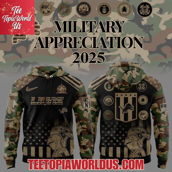 Detroit Lions Military Appreciation 2025 Hoodie