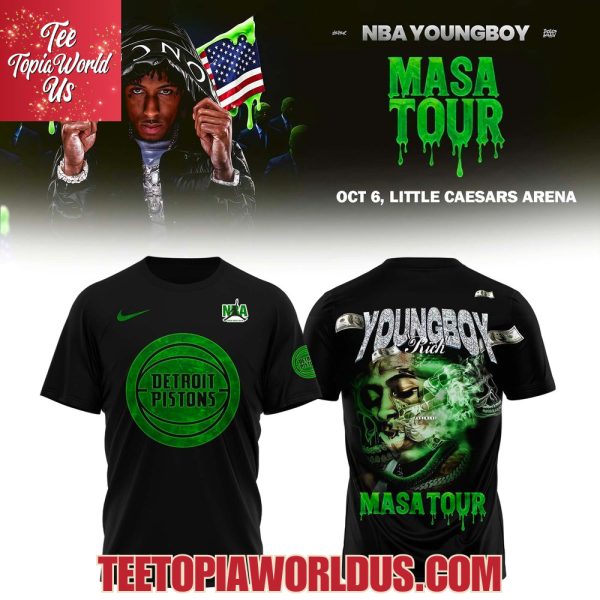 Detroit Pistons x NBA Young Boy: MASA Tour Merch T-Shirt