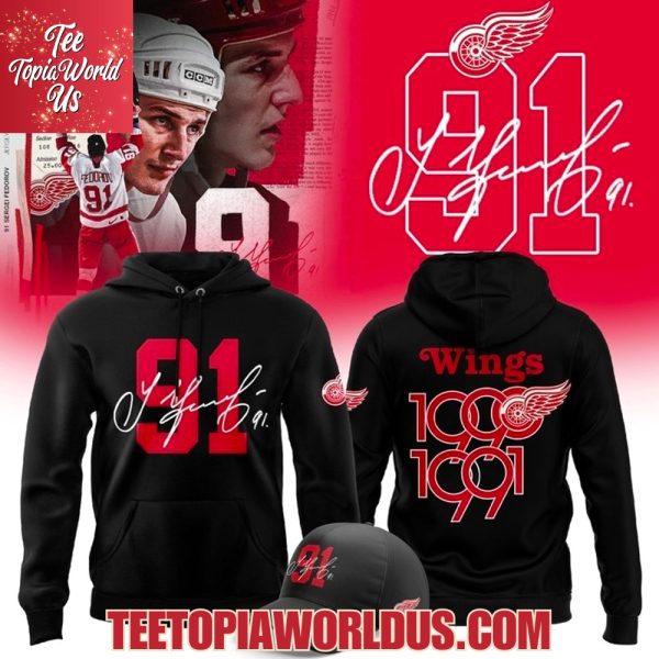 Detroit Red Wings 91 Sergei Fedorov T-Shirt, Hoodie