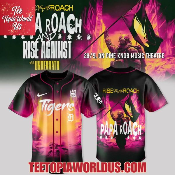 Detroit Tigers X Papa Roach – Rise of the Roach Tour Merch Jersey